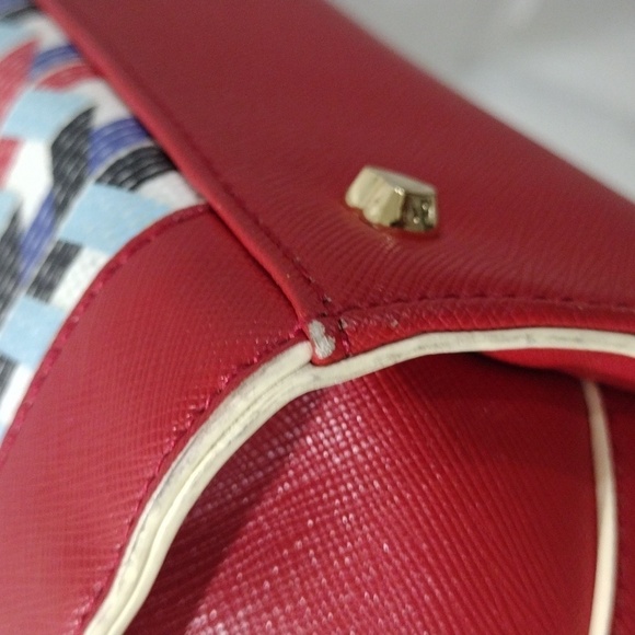 Samantha Vega Red Tricolor 2 ways Bag Shoulder Bag Handbag - Excellent Condition - Picture 8 of 11